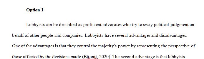 What are the pros and cons of lobbyists as a tool for special interest groups