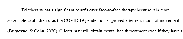 What do you think are the advantages of teletherapy for our clients?