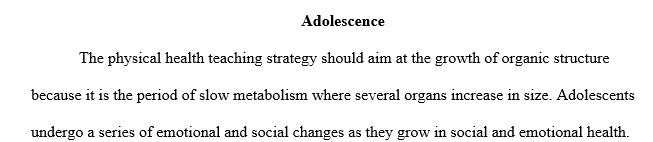 What essential elements should be included in a health teaching plan addressing physical, emotional, social, and spiritual challenges in adolescents?