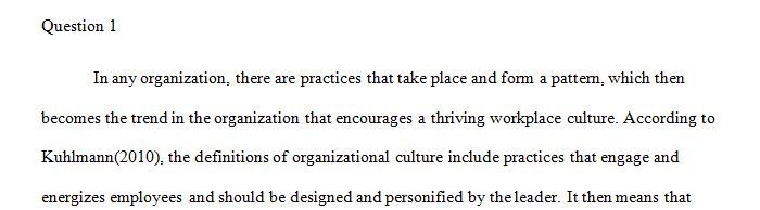 What is organization culture