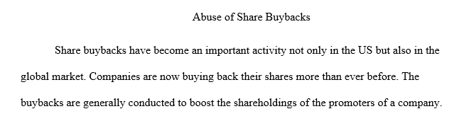 Why share buybacks could be abused by management?