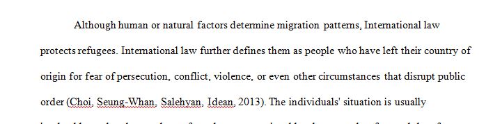 Write a draft paper about from the perspective of forced immigration and refugees