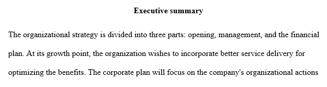 You will be required to develop an opening, management, and financing plan for an entrepreneurial firm.